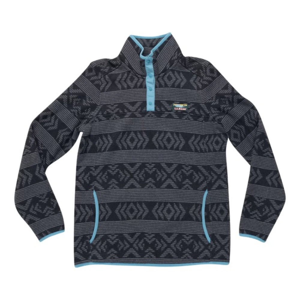 LL Bean Aztec print T Snap  Pullover sweater jacket